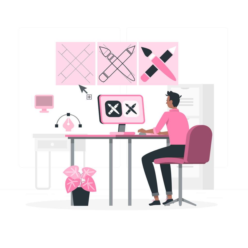 Graphic design combines different elements to create aesthetic visuals