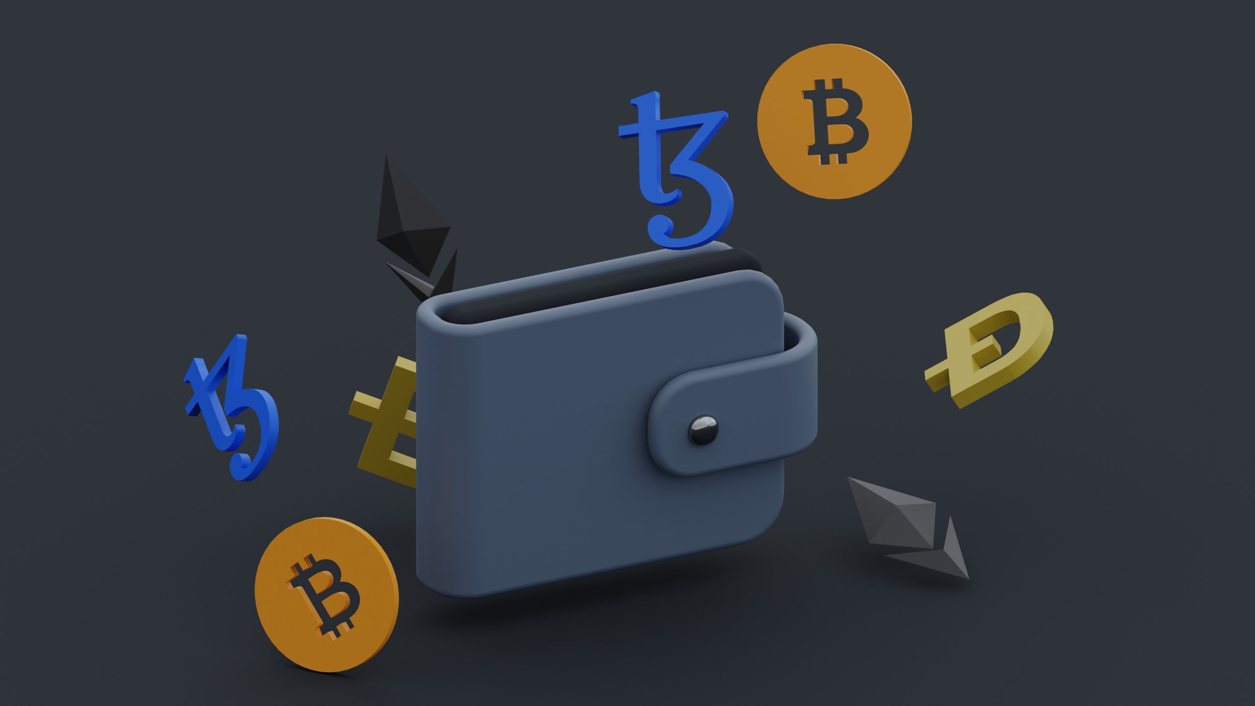 A web3 wallet with logos of cryptocurrencies