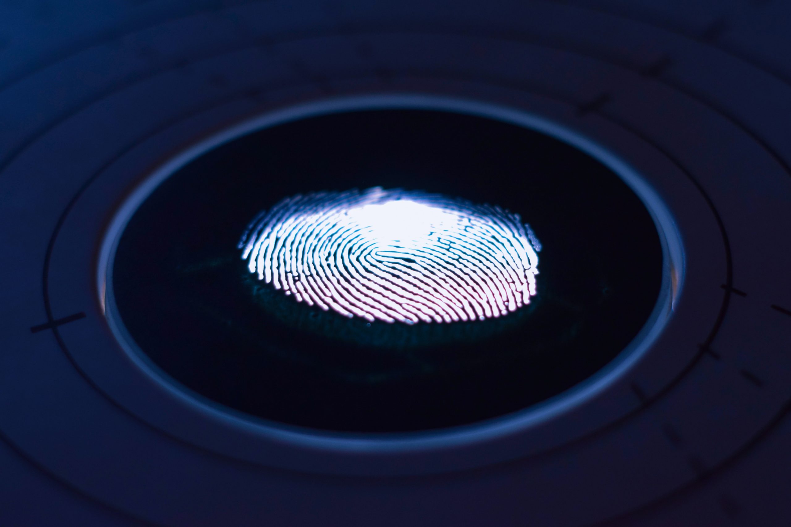A fingerprint on a button